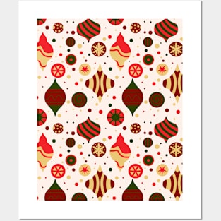 Scattered Ornaments - Gilded Traditions - Minimalist Colorful Holidays Posters and Art